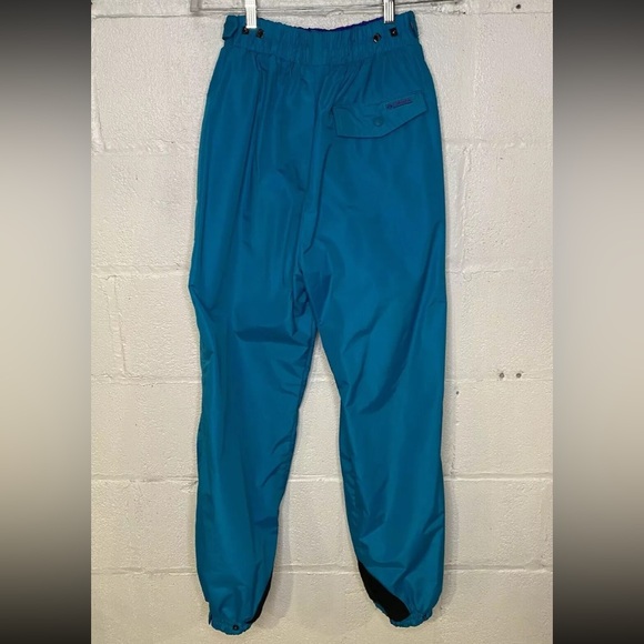 Vtg 90s Y2K Columbia Pull On Ski Snow Pants Turquoise & Purple Womens Size Large - Picture 9 of 12